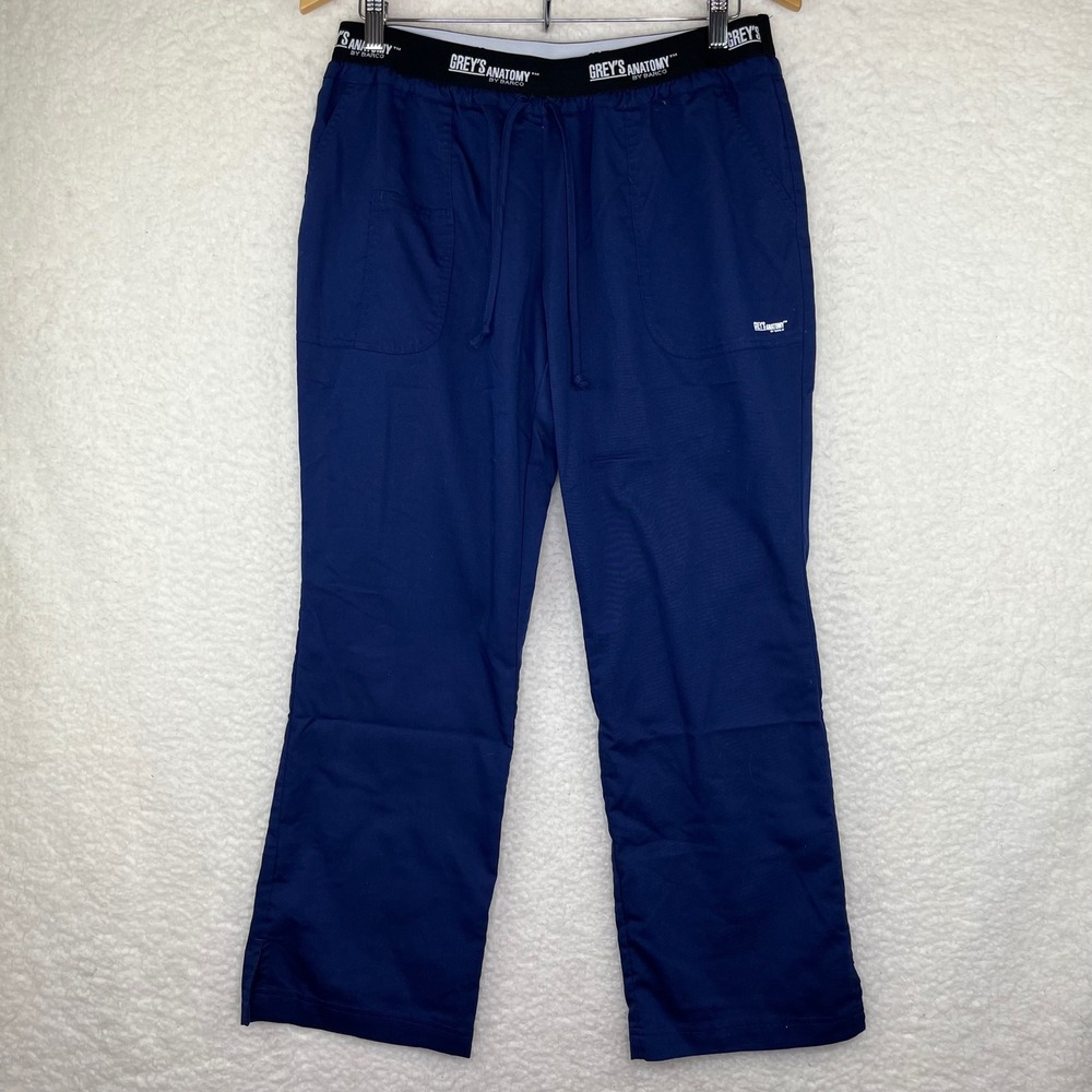 Greys Anatomy by Barco Active Navy Blue Scrub Pants Womens Large Drawstring